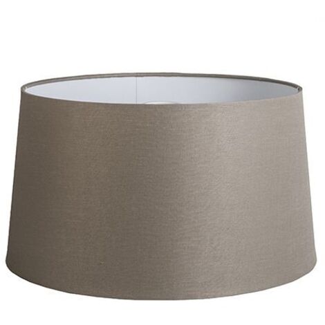 QAZQA rond schuin linnen - Abatjour - Ø 450 mm - Taupe -