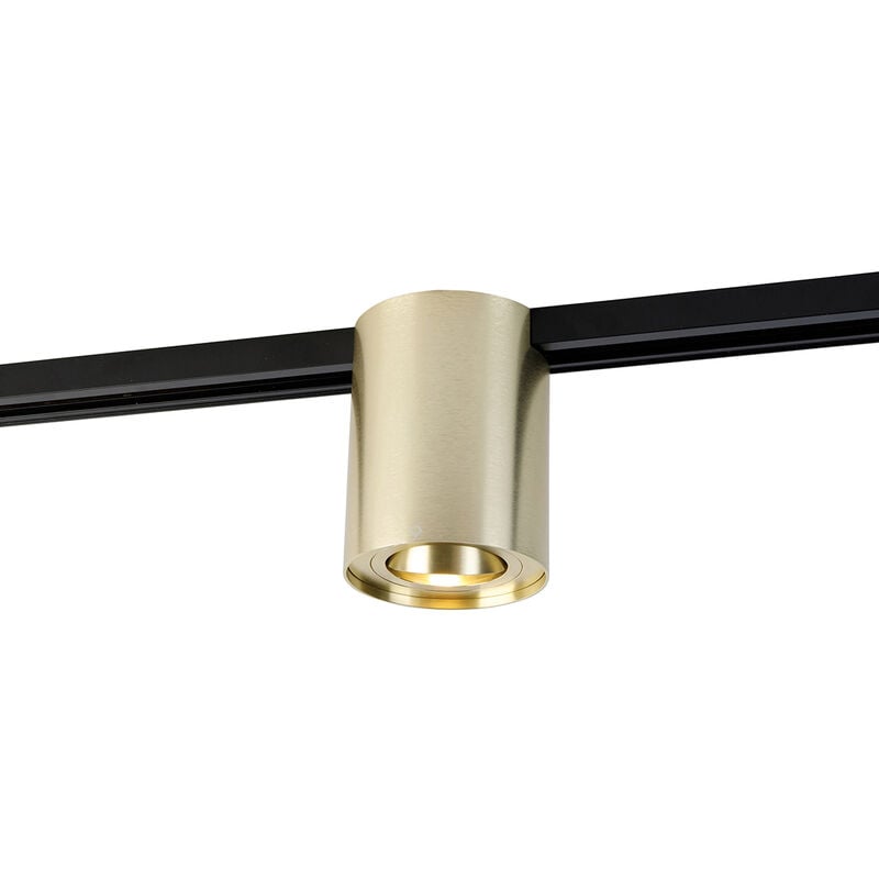 Qazqa - Spot sur rail moderne monophasé doré - Iconic Rondoo Up