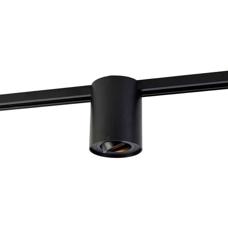 QAZQA Spot sur rail monophasé moderne noir - Iconic Rondoo Up