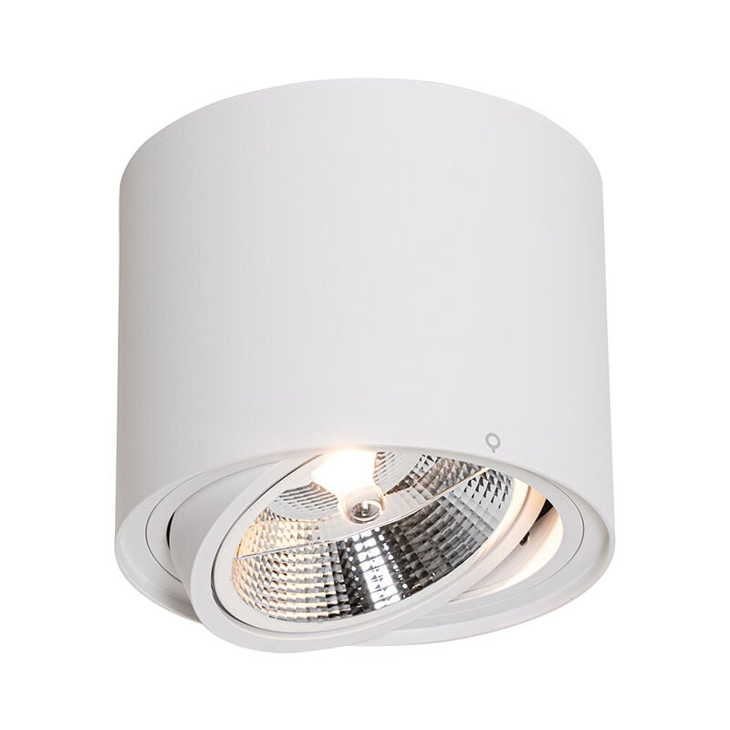 Spot plafond, plafonnier moderne blanc orientable et inclinable AR111 - Rondoo Up - Qazqa
