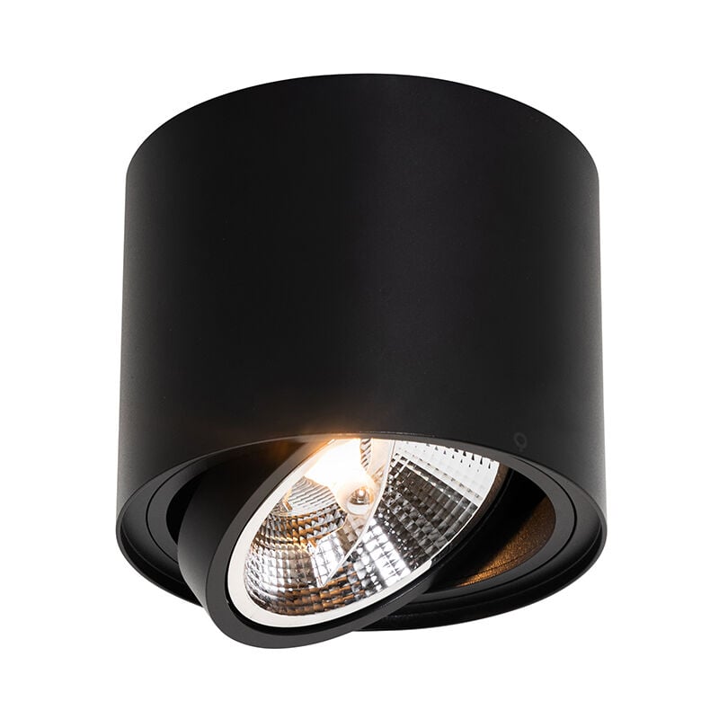 Spot plafond, plafonnier moderne noir rotatif et inclinable AR111 - Rondoo Up - Qazqa