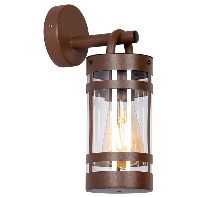 Ruben - Applique murale - 1 lumière - l 102 mm - Brun rouille - Rustique - éclairage extérieur - Qazqa