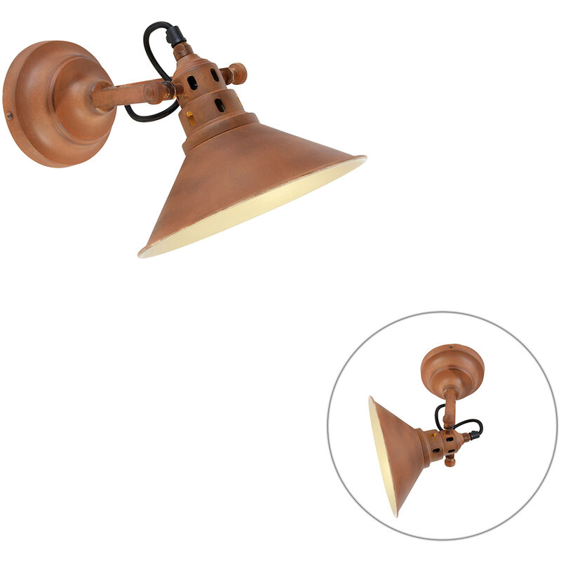 Rust - Applique murale - 1 lumière - l 210 mm - Brun rouille - Industriel, Classique/Antique, Rustique - éclairage intérieur - Salon i Chambre i