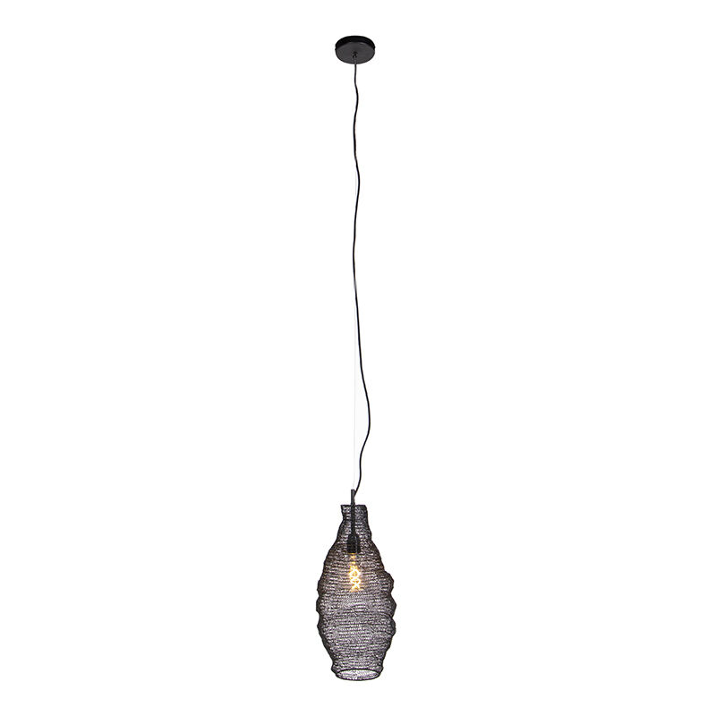 

Oriental Lámpara colgante oriental negra - NIDUM Rombo Acero Redonda Adecuado para LED Max. 1 x 25 Watt - Qazqa