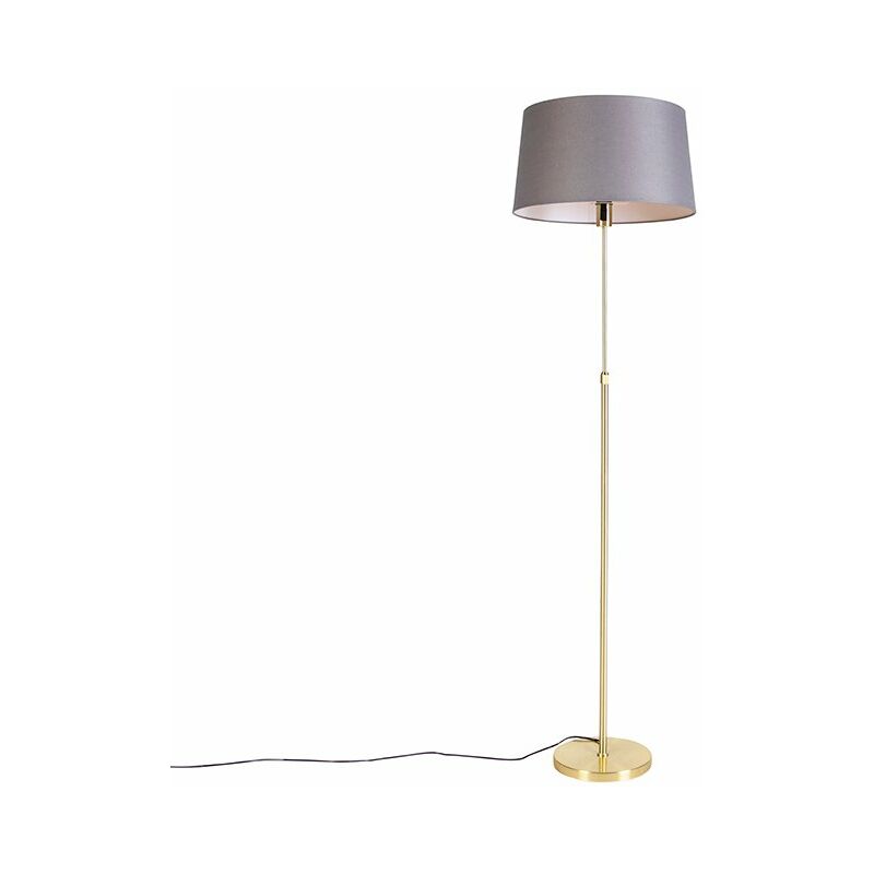 

Rústico Lámpara de pie oro/latón pantalla lino gris 45cm - PARTE Acero /Textil Alargada /Cilíndra /Redonda Adecuado para LED Max. 1 x 60 Watt - Qazqa