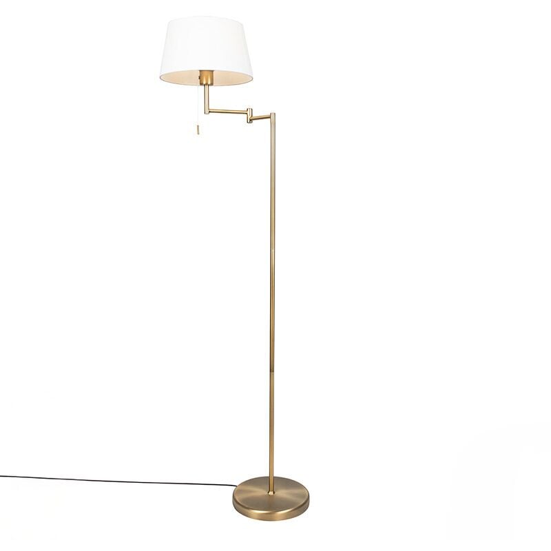 

+ rústico Lámpara de pie clásica elegante bronce pantalla-blanca bombilla-WiFi A60 - LADAS FIX Acero /Textil Alargada Adecuado para LED Max. 1 x 9