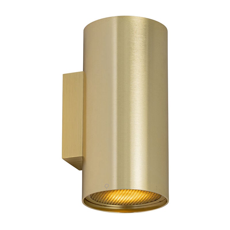 Sab - Applique murale - 2 lumière - l 9.6 cm - Doré - Design - éclairage intérieur - Salon i Chambre i Cuisine i Salle à manger - Qazqa