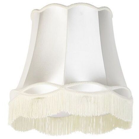 QAZQA Seidenlampenschirm Creme 45/30/44 - Granny