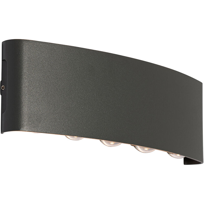 Silly - led Applique murale - 10 lumière - l 27 cm - Gris foncé - Moderne - éclairage extérieur - Qazqa