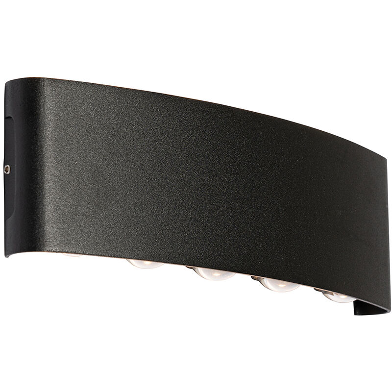 Silly - led Applique murale - 10 lumière - l 27 cm - Noir - Moderne - éclairage extérieur - Qazqa