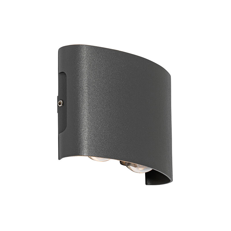 Silly - led Applique murale - 4 lumière - l 12 cm - Gris foncé - Moderne - éclairage extérieur - Qazqa