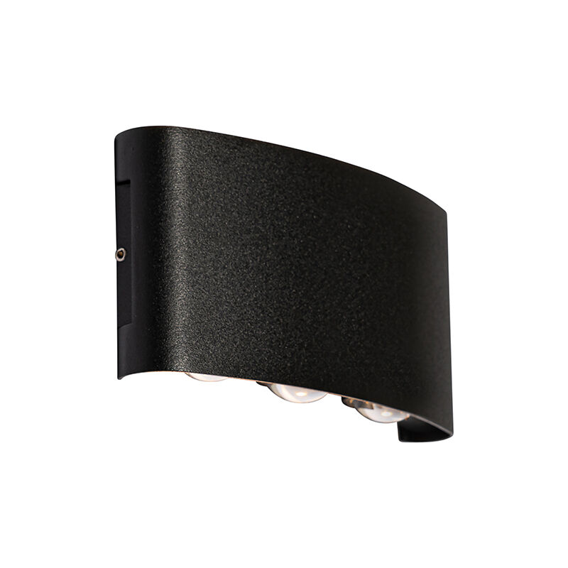 Silly - led Applique murale - 6 lumière - l 17 cm - Noir - Moderne - éclairage extérieur - Qazqa