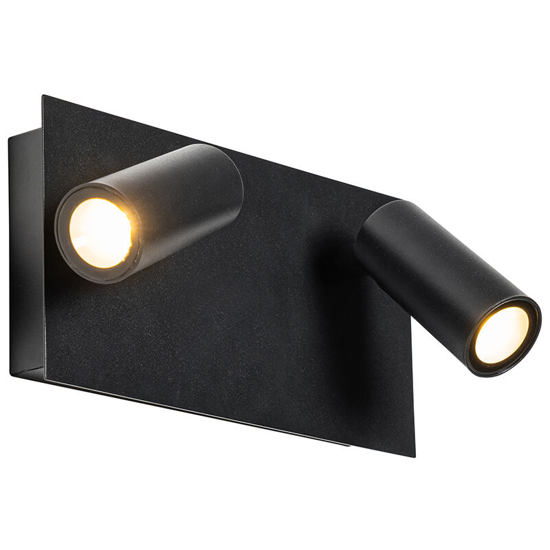 Simon - led Applique murale - 2 lumière - l 23 cm - Noir - Moderne - éclairage extérieur - Qazqa
