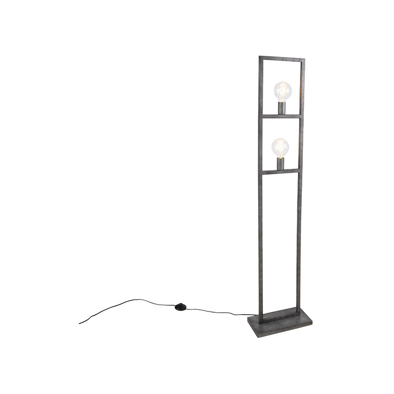 simple_cage - Lampadaire Moderne - 2 lumière - H 1500 mm - Gris - Moderne - Éclairage intérieur - Salon I Chambre I Cuisine I Salle à manger - Gris