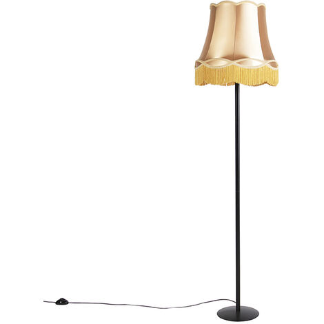 QAZQA simplo - Lampadaire avec abat-jour Classique/Antique - 1 lumière - H 1715 mm - Doré/Laiton - Classique/Antique - Éclairage intérieur - Salon I Chambre I Cuisine I Salle à manger - Doré/Laiton