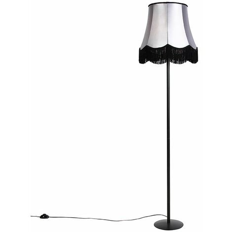 QAZQA simplo - Lampadaire avec abat-jour Classique/Antique - 1 lumière - H 1715 mm - Noir - Classique/Antique - Éclairage intérieur - Salon I Chambre I Cuisine I Salle à manger - Noir
