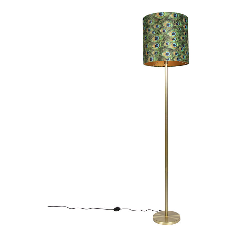 Qazqa - simplo - Lampadaire avec abat-jour Moderne - 1 lumière - H 184 cm - Multicolore - Moderne - Éclairage intérieur - Salon | Chambre