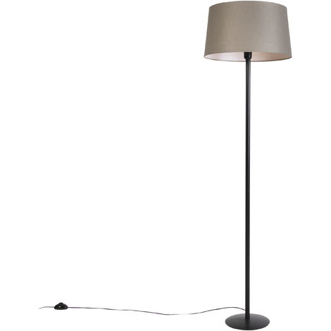 QAZQA simplo - Lampadaire avec abat-jour Rustique - 1 lumière - H 1640 mm - Taupe - Rustique - Éclairage intérieur - Salon I Chambre - Taupe
