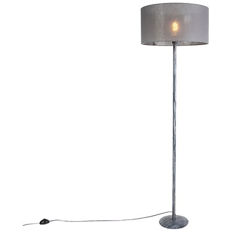 QAZQA simplo - Lampadaire Rustique - 1 lumière - H 1630 mm - Gris - Rustique - Éclairage intérieur - Salon I Chambre I Cuisine I Salle à manger - Gris