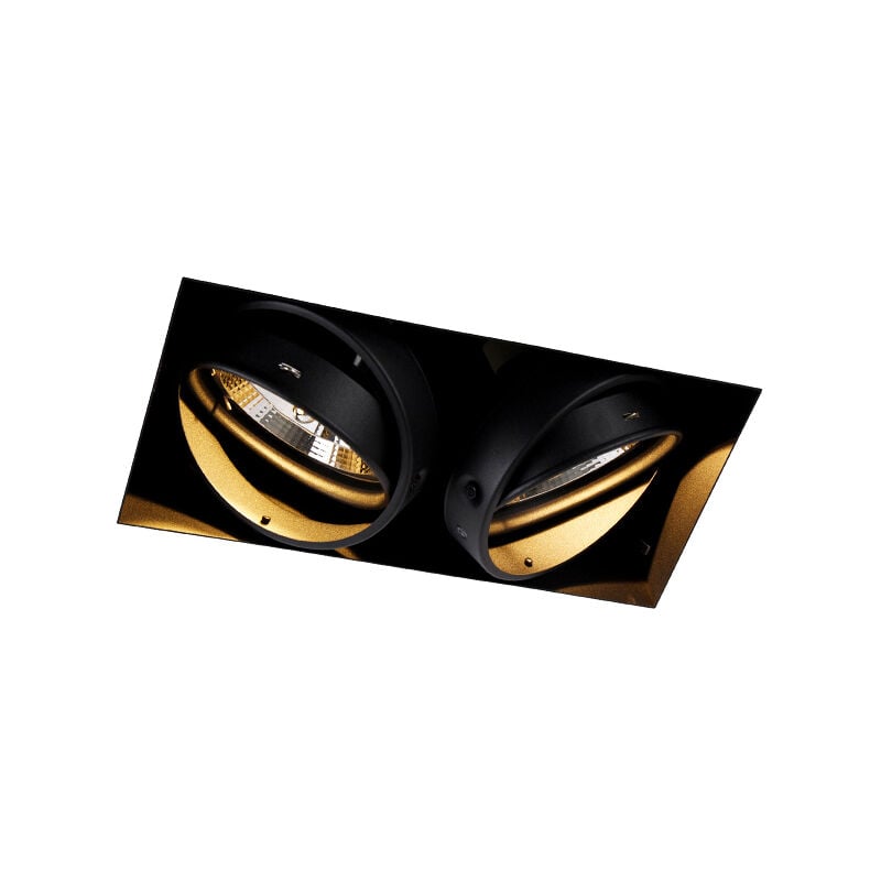 Qazqa - Spot encastrable intelligent noir sans bordure 2 lumières avec 2 Wifi GU10 111mm - Oneon