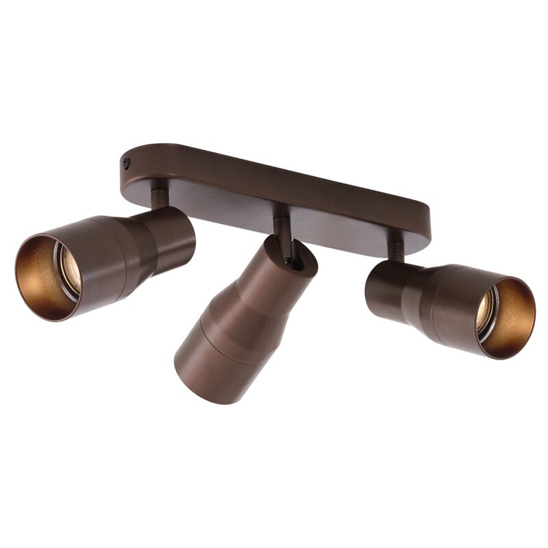 Qazqa - stanley - Spot plafond, plafonnier - 3 lumière - l 26.5 cm - Bronze - Moderne - éclairage intérieur - Salon i Chambre i Cuisine i Salle à