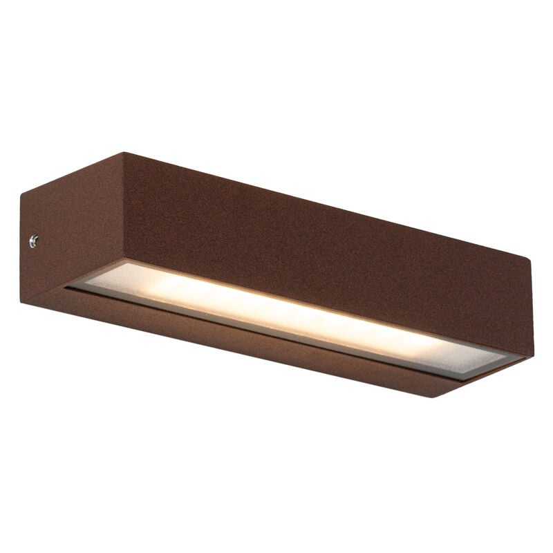 Steph - led Applique murale - 1 lumière - l 22 cm - Brun rouille - Moderne - éclairage extérieur - Qazqa