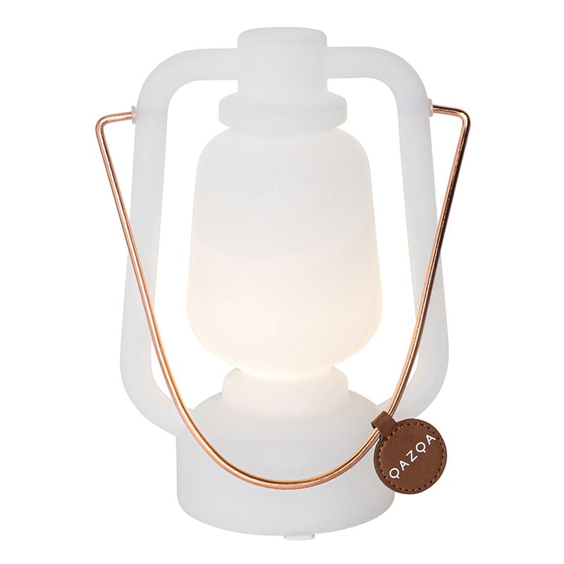 Qazqa - storm - led Lampe de Table sans fil rechargeable usb - 1 lumière - l 17 cm - Blanc - Moderne - éclairage extérieur