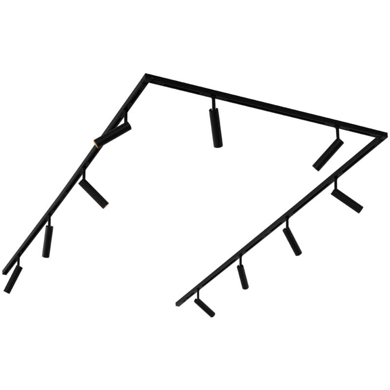 Qazqa - Système d'éclairage sur rail moderne avec 10 spots noirs monophasés - Slimline Uzzy