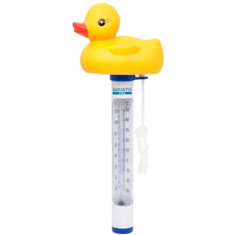 QAZQA Thermomètre de Piscine Flottant avec Cordon, résistant aux éclats, pour piscines intérieures, spas, jacuzzis et Aquariums
