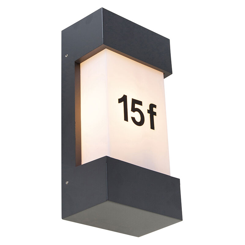 Tide - Applique murale - 1 lumière - l 14 cm - Gris foncé - Moderne - éclairage extérieur - Qazqa