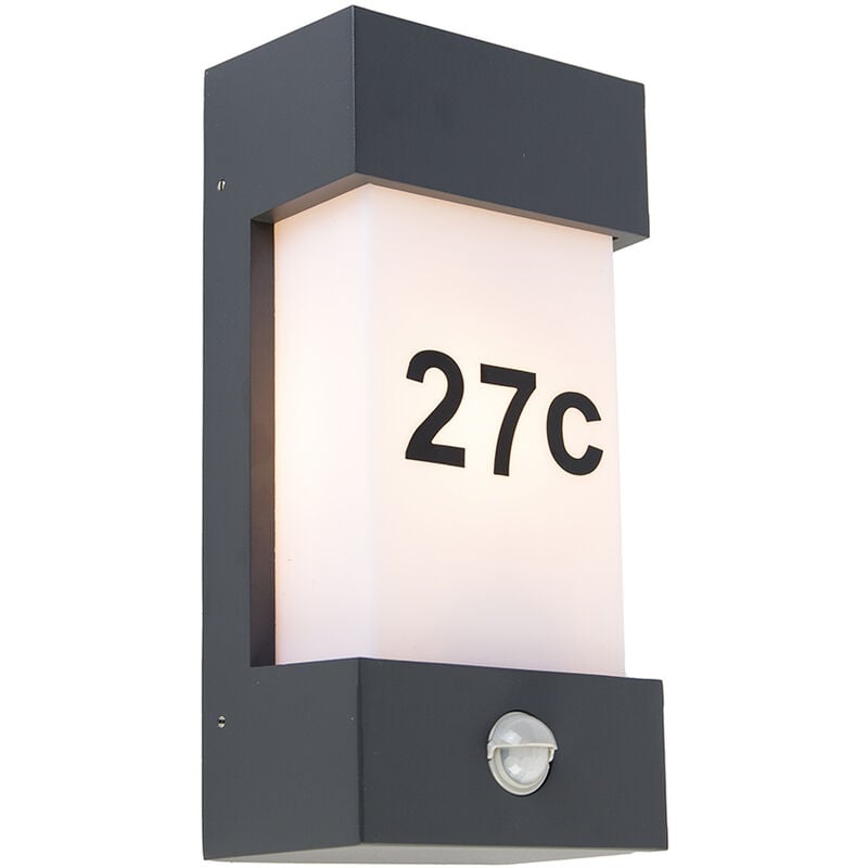 QAZQA tide - Applique murale - 1 lumière - L 14 cm - Gris foncé - Moderne - éclairage extérieur