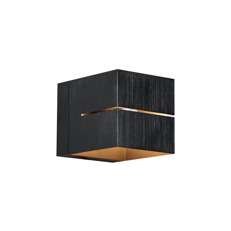 QAZQA transfer groove - Applique murale - 1 lumière - L 12 cm - Gunmetal - Moderne - éclairage intérieur - Salon I Chambre I Cuisine I Salle à manger