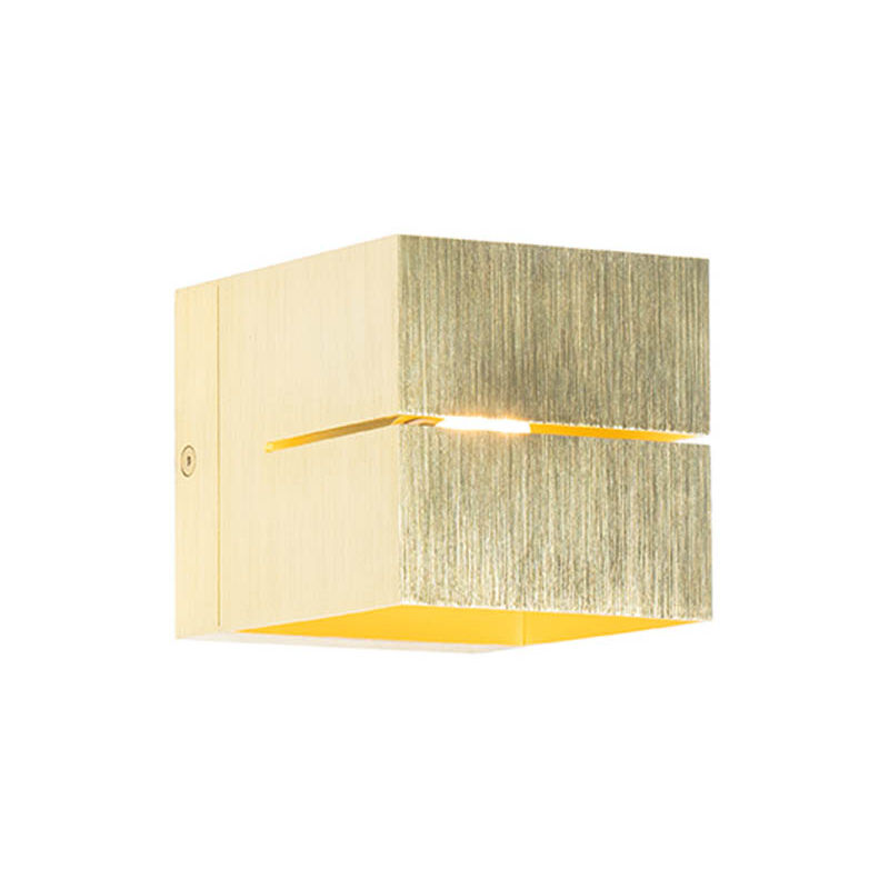 QAZQA transfer - LED Dimmable Applique murale variateur inclus - 1 lumière - L 9.7 cm - Doré/Laiton - Moderne - éclairage intérieur - Salon I Chambre