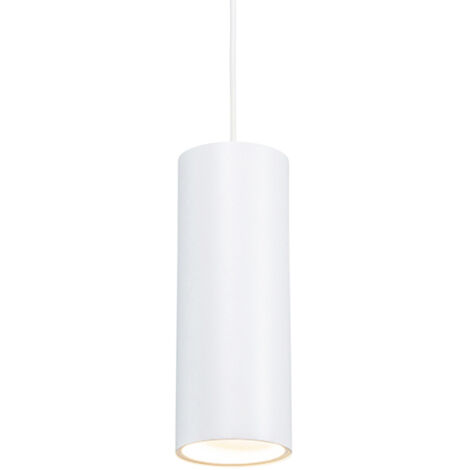 QAZQA tubo - Petite suspension - 1 lumière - Ø 100 mm - Blanc - Design, Moderne - éclairage intérieur - Salon I Chambre I Cuisine I Salle à manger