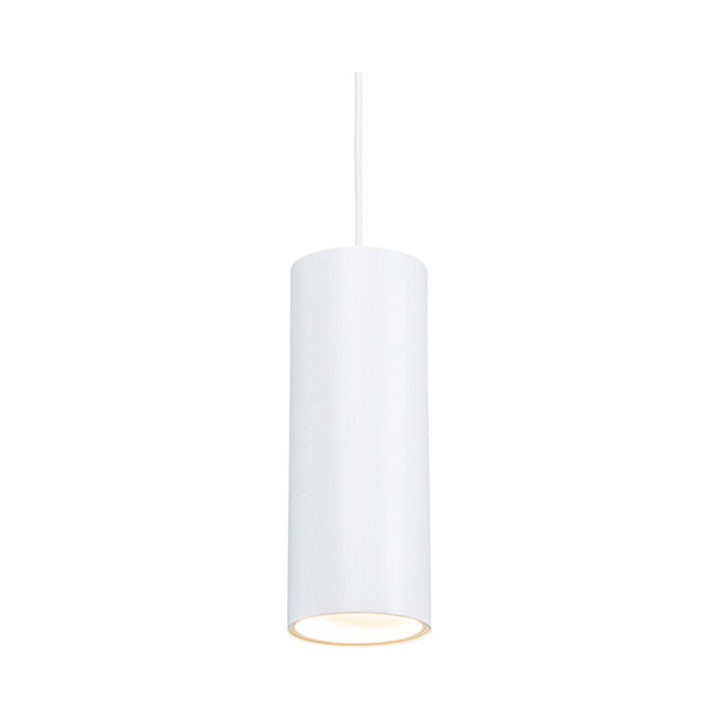 Tubo - Petite suspension - 1 lumière - ø 100 mm - Blanc - Design, Moderne - éclairage intérieur - Salon i Chambre i Cuisine i Salle à manger - Qazqa