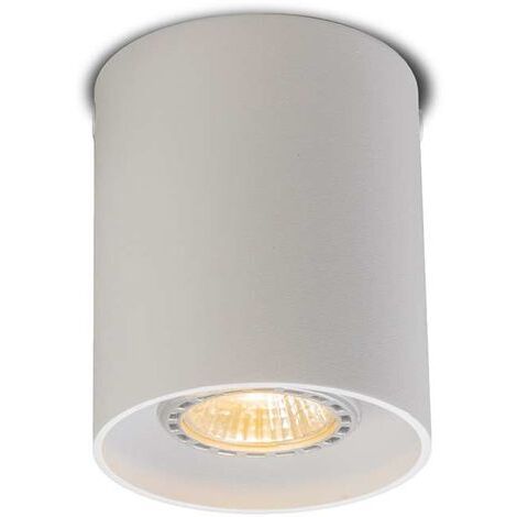 QAZQA tubo - Spot plafond, plafonnier - 1 lumière - Ø 80 mm - Blanc - Design, Moderne - éclairage intérieur - Salon I Chambre I Cuisine I Salle à manger