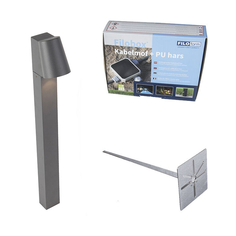 Uma - led éclairage de terrasse et d'allée de jardin - 1 lumière - h 620 mm - Aluminium - Moderne - éclairage extérieur - Qazqa