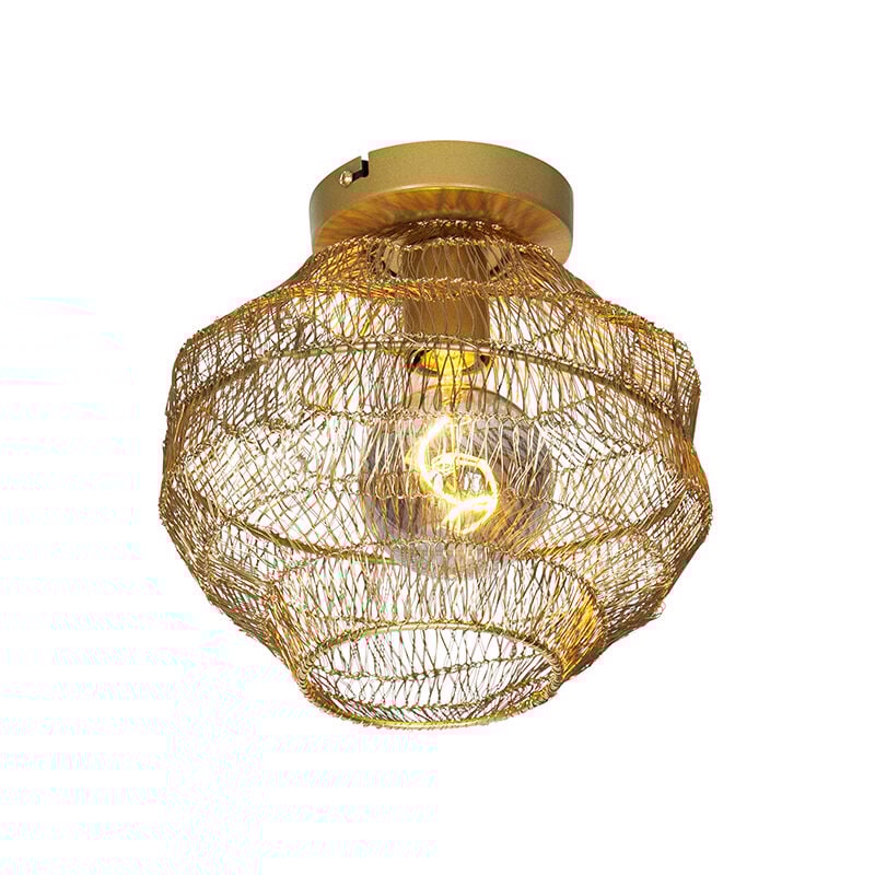 QAZQA vadi - Plafonnier - 1 lumière - Ø 250 mm - Doré/Laiton - Oriental - éclairage intérieur - Salon I Chambre I Cuisine I Salle à manger