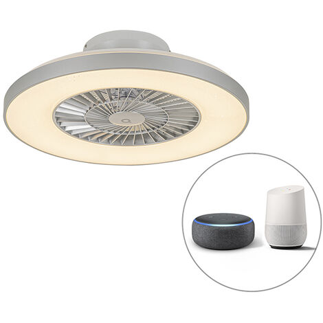 Ventilatore da soffitto silenzioso luce LED 24W Mary marrone