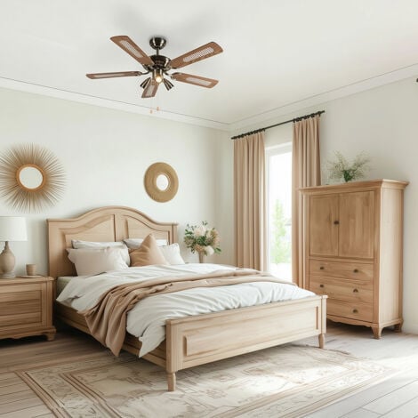 QAZQA + Ventilatori da soffitto mistral - Moderno - Legno,Acciaio - Bronzo/Marrone - Tondo Max. 3 x Watt