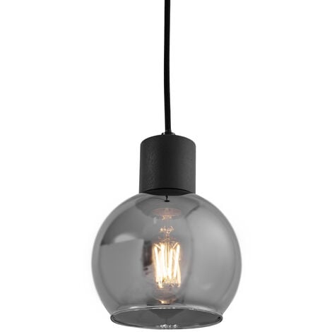 QAZQA vidro - Suspension - 1 lumière - Ø 13 cm - Gris - Art Deco - éclairage intérieur - Salon I Chambre I Cuisine I Salle à manger