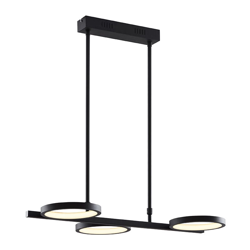 Qazqa - vive - led Dimmable Suspension variateur inclus - 3 lumière - l 70 cm - Noir - Moderne - éclairage intérieur - Salon i Chambre i Cuisine i