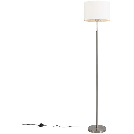 QAZQA vt - Lampadaire - 1 lumière - H 1510 mm - Blanc - Moderne - éclairage intérieur - Salon I Chambre I Cuisine I Salle à manger