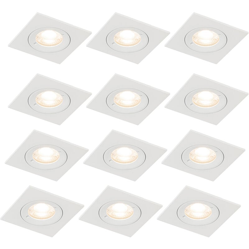 Qazqa - xena - Spot encastrable - 12 pièces - l 8 cm - Blanc - Moderne - éclairage extérieur - Salon i Chambre i Cuisine i Salle à manger
