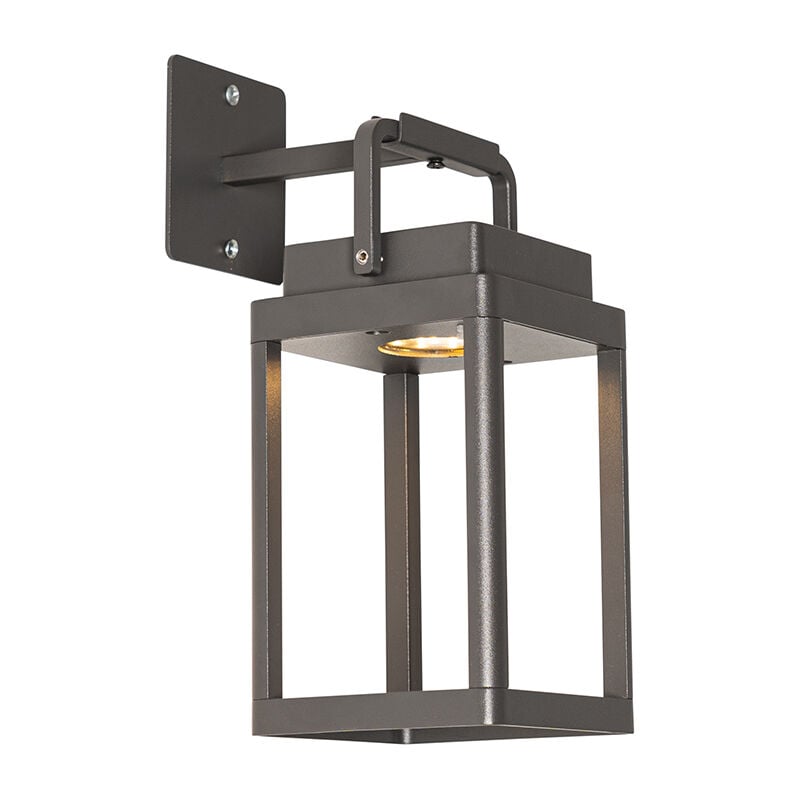 Yara - led Dimmable Lanterne murale variateur inclus - 1 lumière - l 10 cm - Gris foncé - Moderne - éclairage extérieur - Qazqa