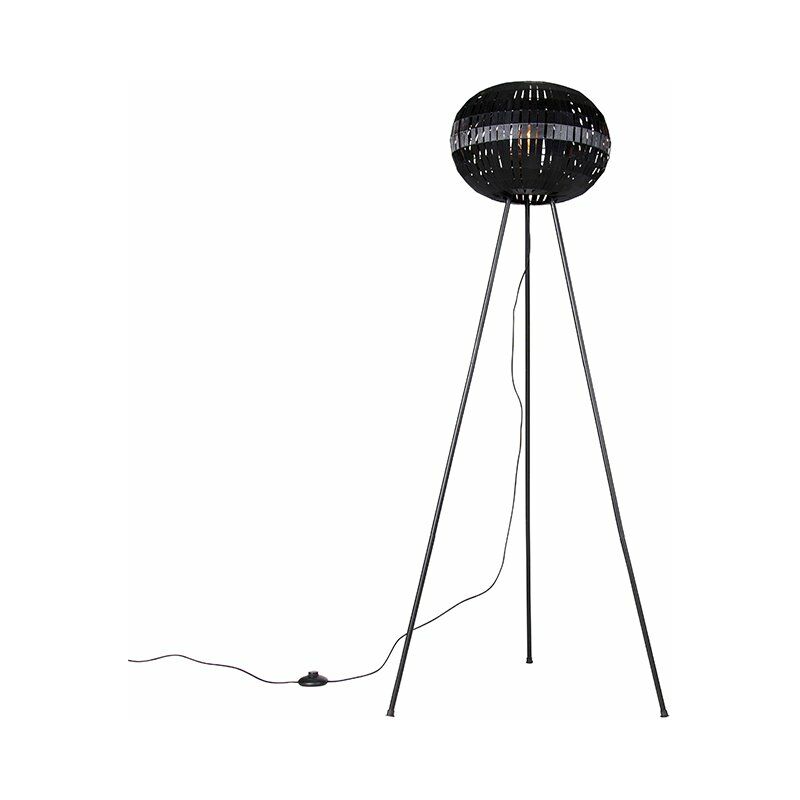Zoe - Lampadaire - 1 lumière - h 137 cm - Noir - Moderne - éclairage intérieur - Salon i Chambre i Cuisine i Salle à manger - Qazqa