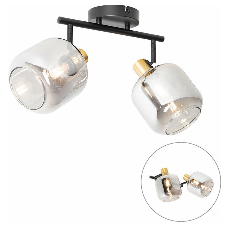 Zuzanna - Spot plafond, plafonnier - 2 lumière - l 56 cm - Noir et Or - Moderne - éclairage intérieur - Salon i Chambre i Cuisine i Salle à manger