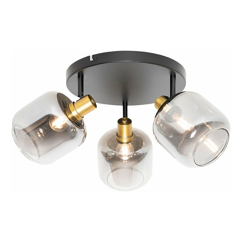 Zuzanna - Spot plafond, plafonnier - 3 lumière - ø 57 cm - Noir et Or - Moderne - éclairage intérieur - Salon i Chambre i Cuisine i Salle à manger
