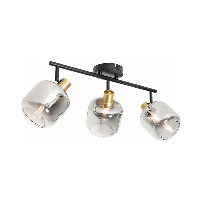 Zuzanna - Spot plafond, plafonnier - 3 lumière - l 79 cm - Noir et Or - Moderne - éclairage intérieur - Salon i Chambre i Cuisine i Salle à manger