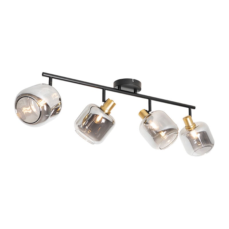 Zuzanna - Spot plafond, plafonnier - 4 lumière - l 102 cm - Noir et Or - Moderne - éclairage intérieur - Salon i Chambre i Cuisine i Salle à manger